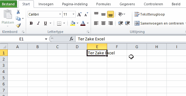 Sneltoetsen in Excel