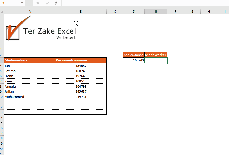 x.zoeken Excel