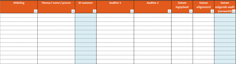 Auditsysteem in Excel