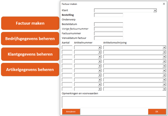 Factuur maken in Excel Factuur maken in Excel