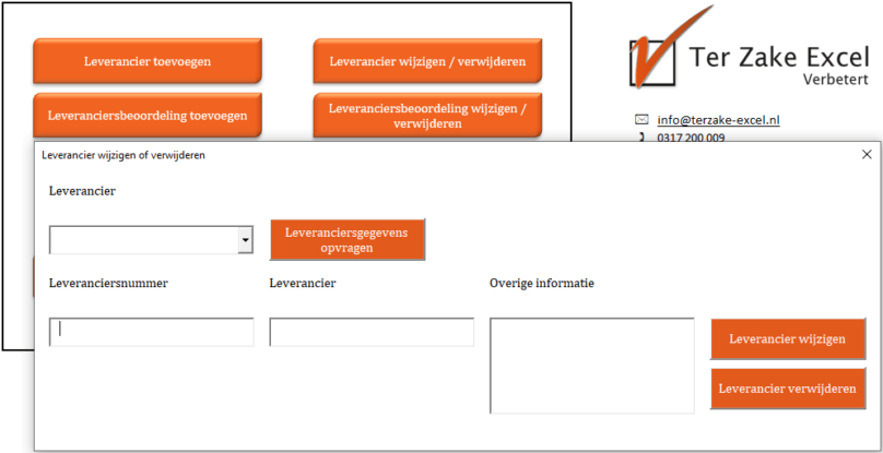Leveranciersbeoordeling Excel Leveranciersbeoordeling Excel