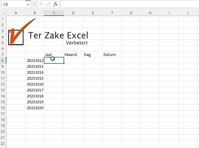 Exceltips formules Ter Zake Excel