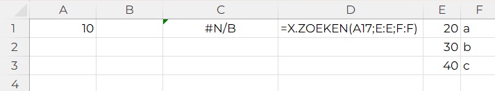 Foutmelding in Excel