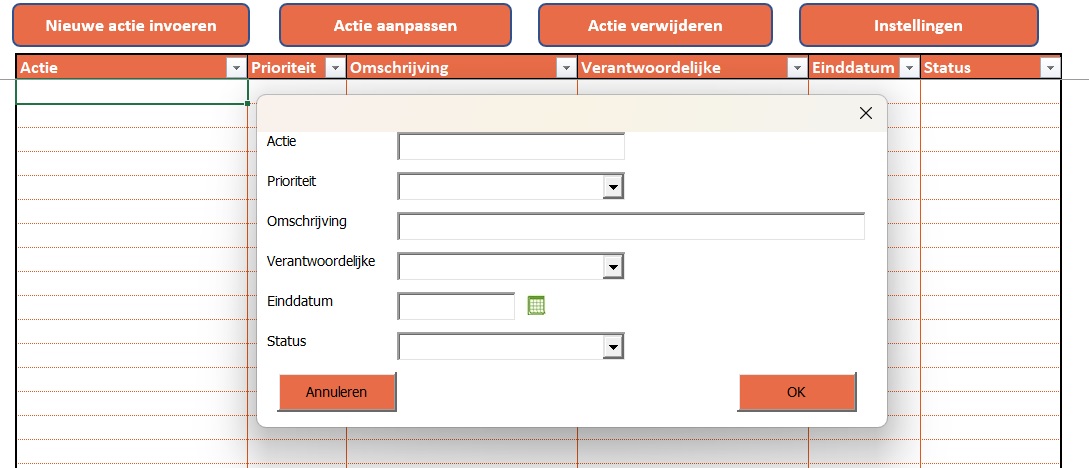 Actielijst