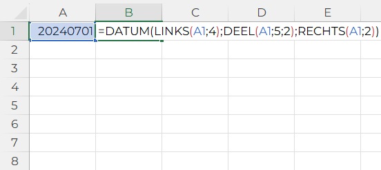 Formule datum in Excel
