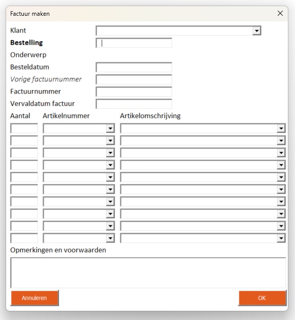 Factuur maken