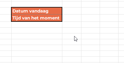 Sneltoetsen in Excel