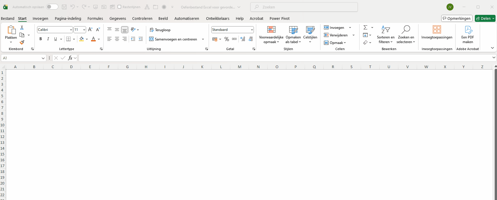 Werkbalk snelle toegang in Excel