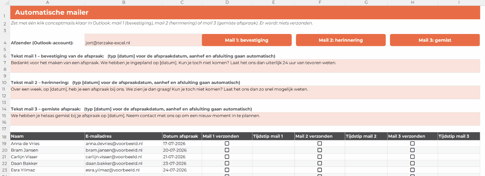 Automatische mailer